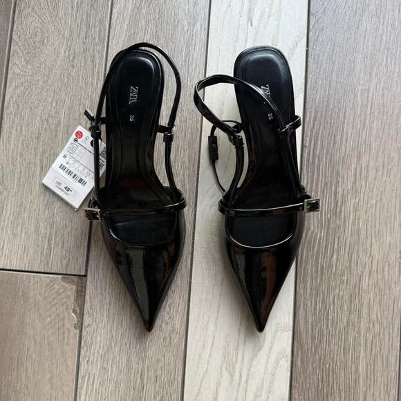 Zara black patent leather pointed - Picture 1 of 6
